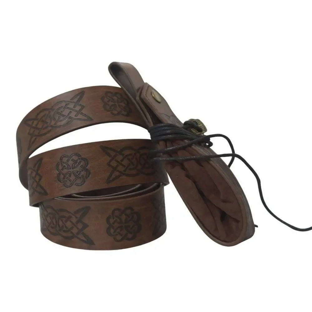 Brown Celtic Viking Style Belt Pouch Renaissance Faire Cosplay LARP Gift For Him